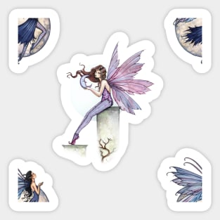 Moon Fairies Illustration Pattern Sticker